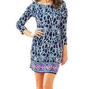 Lilly Pulitzer Hollee High Tide Lucky Bamboo Dress SIZE LARGE